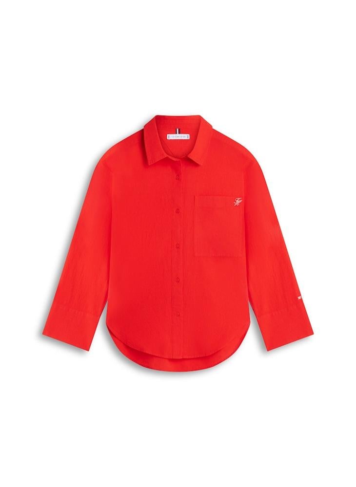 TOMMY HILFIGER Oversized Fit Cover-Up Shirt With Linen - Image 5