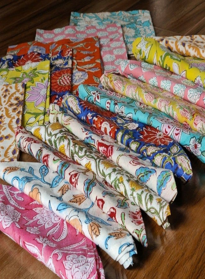 INDACORIFY 20 Pcs Mix Lot Table Napkins 100% Cotton Hand Block Printed Handkerchief 16 x 16 Inches Kitchen Towels Table Decor Linen Dinner Napkins - Image 5