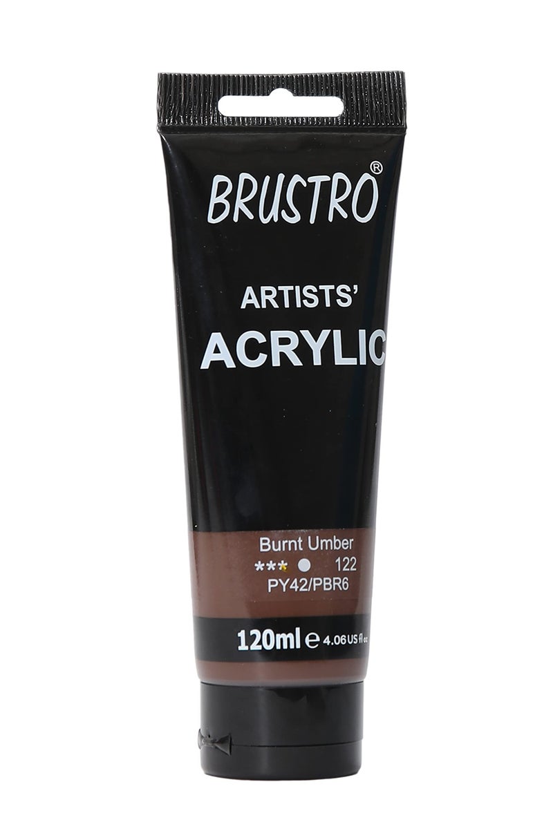 BRUSTRO Artists Acrylic Paint 120ml Burnt Umber | Ideal for Paper, Canvas, Water-Based Colours, Non-Toxic, Inter-mixable Colors, Crafters, Fine Art Students and Professionals - Image 5