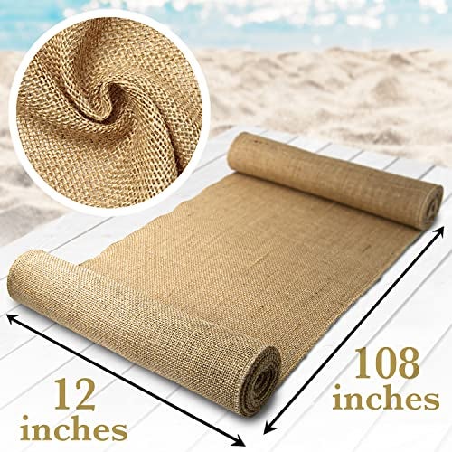 Shop Square Burlap Table Runners, 12 x 108 Inch - 10 Pack Outdoor Jute Table Runners for Rustic Farmhouse Decor, Thanksgiving, Fall, Natural Color Edge - Image 2