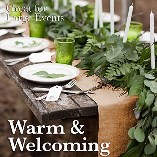 Shop Square Burlap Table Runners, 12 x 108 Inch - 10 Pack Outdoor Jute Table Runners for Rustic Farmhouse Decor, Thanksgiving, Fall, Natural Color Edge - Image 3