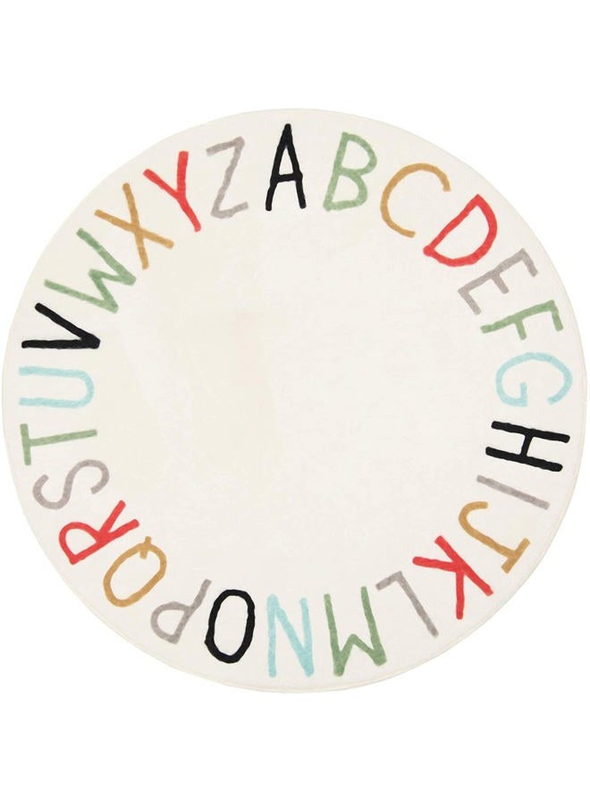 Topotdor Rainbow Round Kids Play Rug Alphabet Nursery Area Rug Extra Large Soft Crawling Play Mat for Children Toddlers Bedroom (71 inch, Multi Color) - Image 1