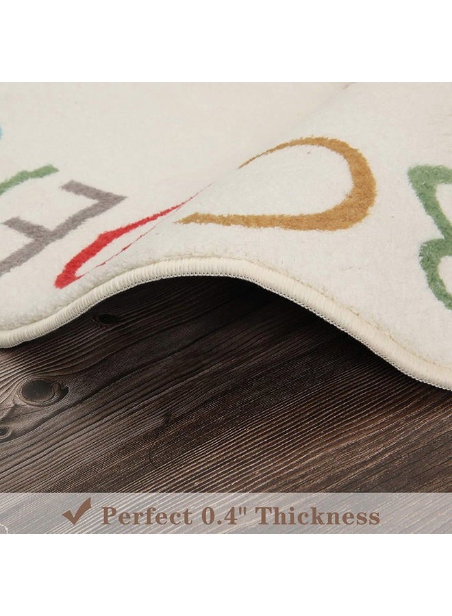 Topotdor Rainbow Round Kids Play Rug Alphabet Nursery Area Rug Extra Large Soft Crawling Play Mat for Children Toddlers Bedroom (71 inch, Multi Color) - Image 3