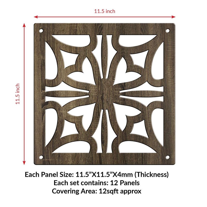 Random مجموعة ألواح تقسيم الغرفة المعلقة الخشبية العشوائية 12 قطعة فاصل لغرفة المعيشة فاصل زخرفي للجدران فواصل معلقة حديثة فاصل للمساحات للديكور المنزلي والمكتبي RSD8122 - Image 5