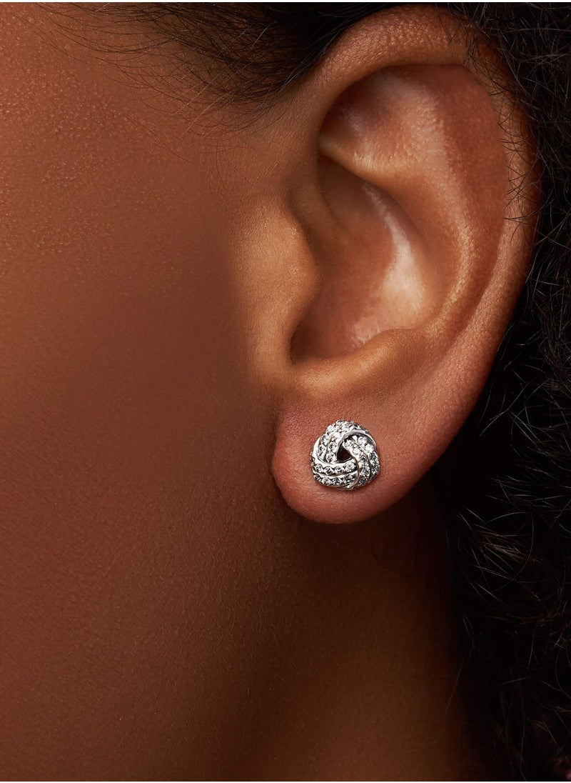 PANDORA - Pandora Cubic Zirconia 925 Silver Stud Earrings - Image 1