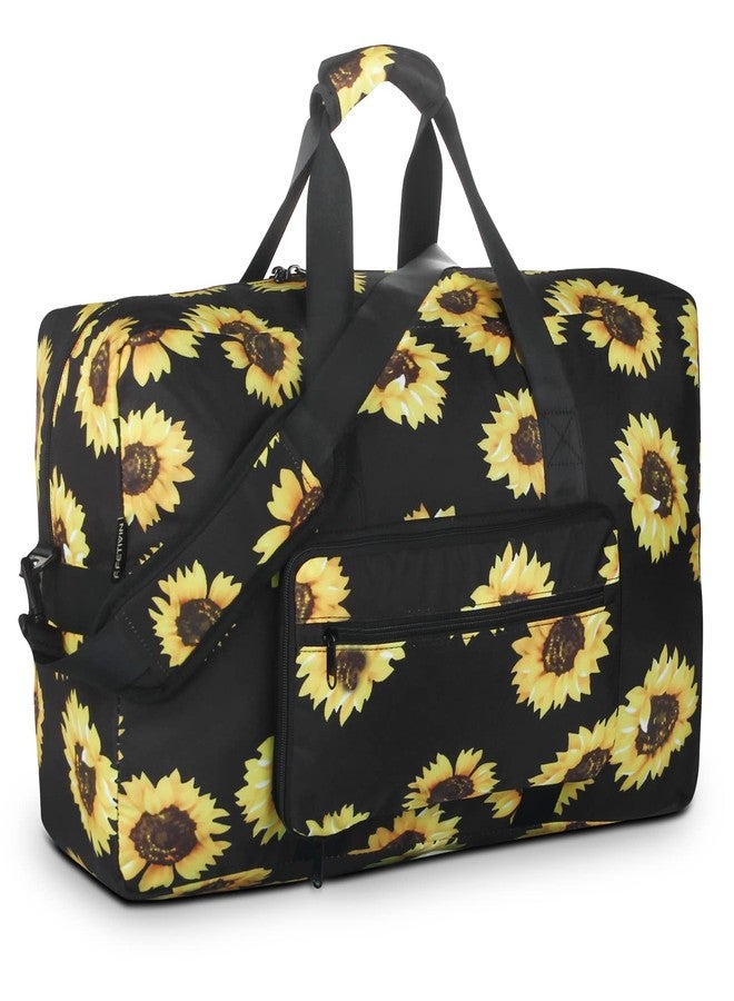 F.FETIVIN Weekender Bag Carry On Bag Travel Duffle Bag Medium Overnight Bag for Women and Girls, 11-Sunflower, 21 x 14 x 7.5 inches - Image 1