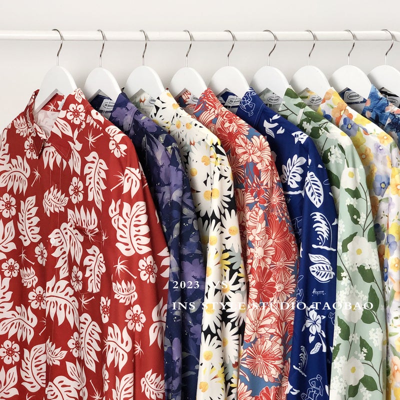 قميص بوشواي بتصميم ياباني ريترو مزخرف بالأزهار بأكمام طويلة للرجال والنساء على طراز هونغ كونغ، معطف غير رسمي بأكمام طويلة - Image 4