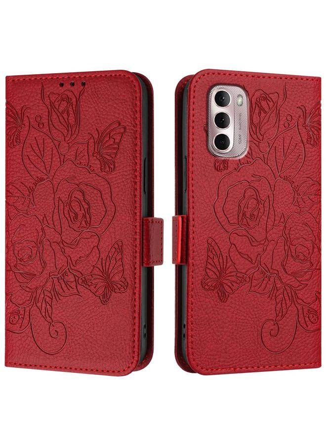S-TOP Case For Motorola Moto G Stylus 2022 4G Embossed Rose RFID Anti-theft Leather Phone Case - Image 2