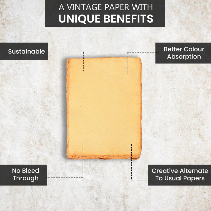 ALCRAFT Pack of 20 Sheets of Watercolor Paper of 150 GSM - Virgin Cotton - Handmade Paper with Deckle Edges - 8 X 6 Inches (20X15 cm) - Image 5