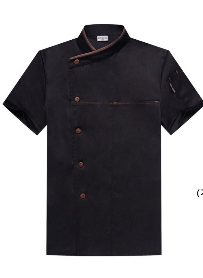 NIBEMINENT Men Chef Coat Short Sleeve Chef Jacket for Summer Head Chef Uniform Restaurant Hotel Kitchen Cooking Clothes Women  - Image 1