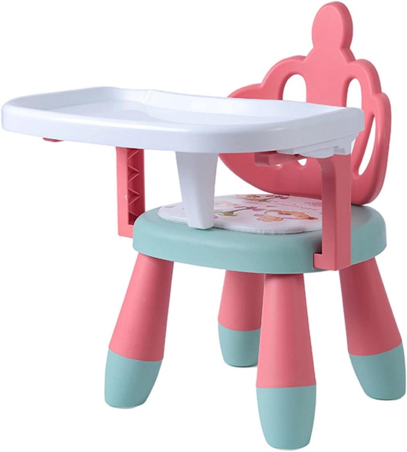 klarako PP Plastic Baby Eating Chair Sounding Seat for Toddler 6 Months to 3 Years Chair  Pink Green Crown - Image 3
