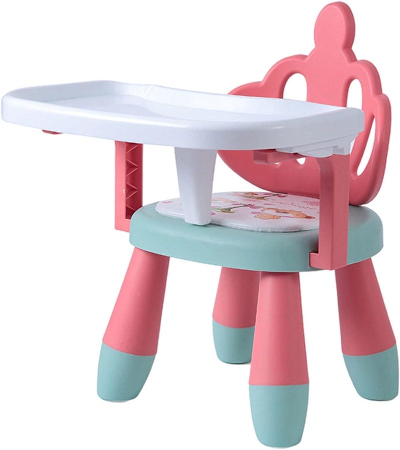 klarako PP Plastic Baby Eating Chair Sounding Seat for Toddler 6 Months to 3 Years Chair  Pink Green Crown - Image 1
