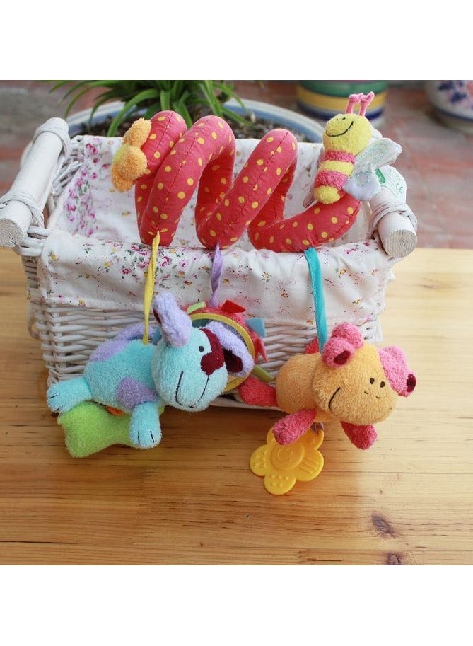 Goolsky Baby Pram Crib Ornament Hangings Red Cute Shape Design Spiral Plush Toys Stroller and Travel Activity Toy - Image 1