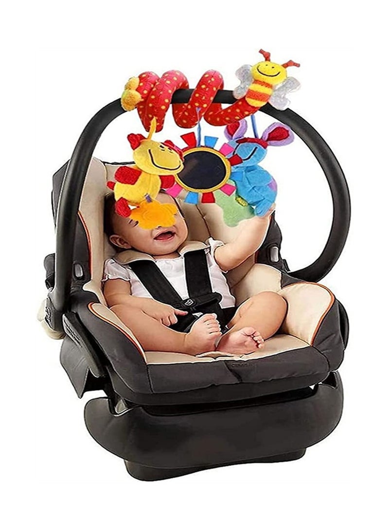 Goolsky Baby Pram Crib Ornament Hangings Red Cute Shape Design Spiral Plush Toys Stroller and Travel Activity Toy - Image 2