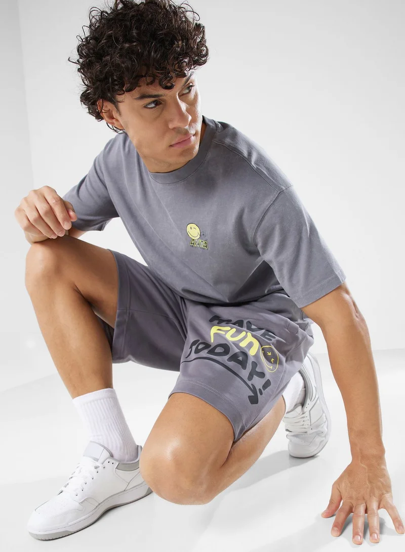 ANTA Smiley Printed T-Shirt