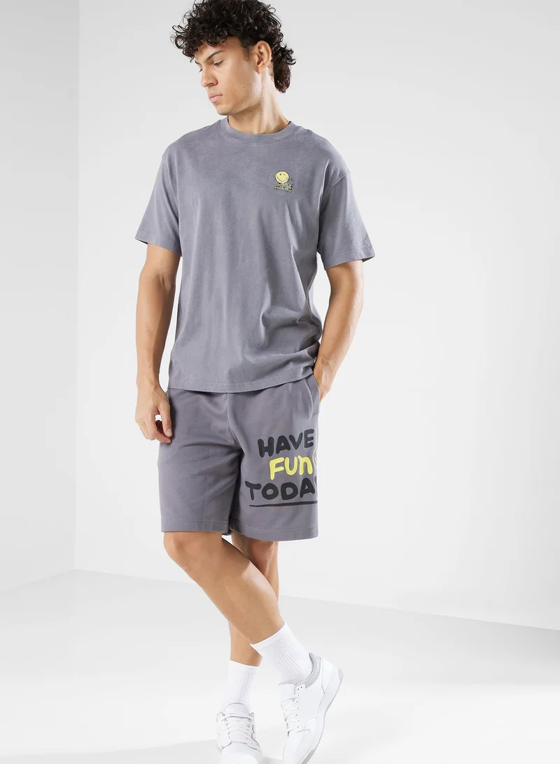 ANTA Smiley Printed T-Shirt