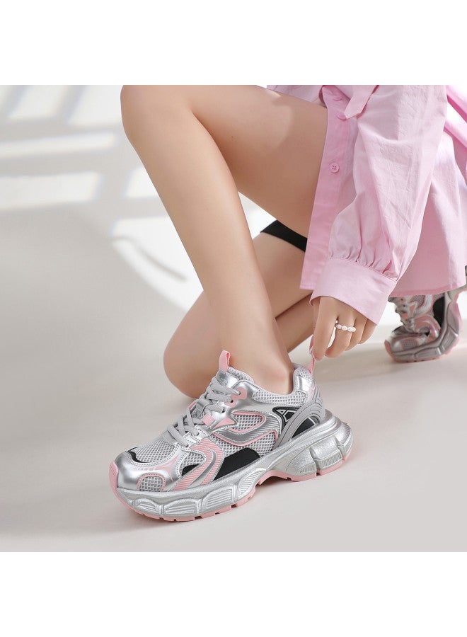 ZHR Instantly Add 5cm】chunky Platform Casual Sneakers, Versatile Dad Shoes For Women Spring And Summer Women's Shoes, Ladies' Footwear - Image 4