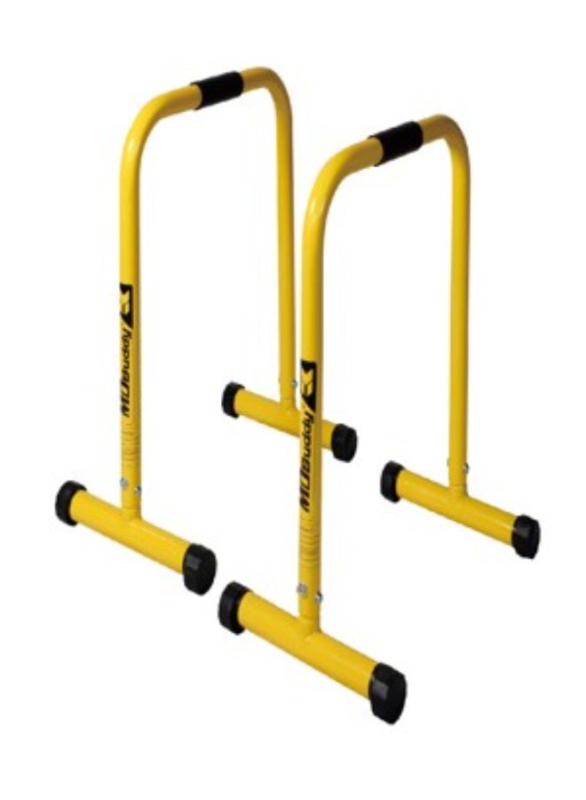 MDBuddy Adjustable Dip Bar with Safety Connector for Total Body Strength Training Adjustable Height from 30" to 39" Pull-ups and Push-ups - Image 1