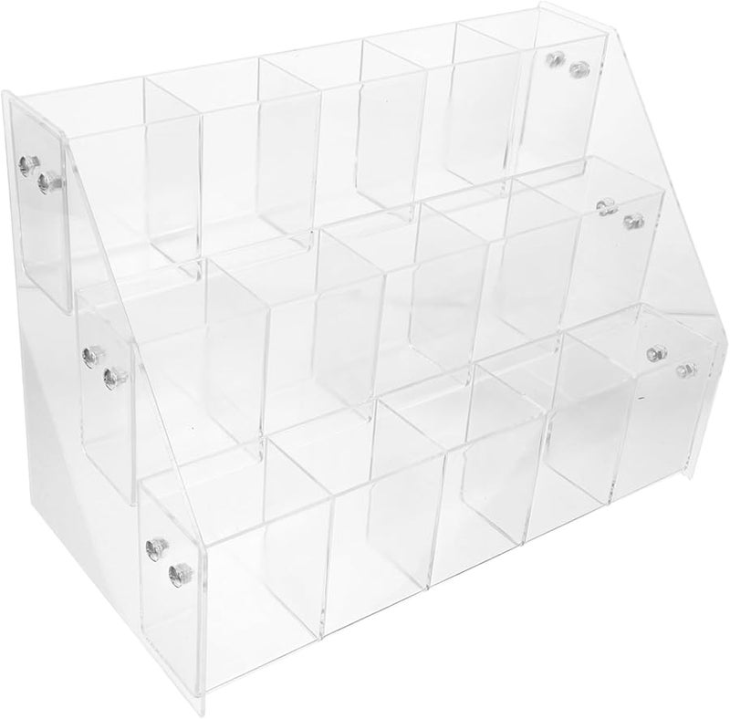 Clear Acrylic Pen Holder Display Stand Multi Compartment Desk Organizer For Gel Pens Pencils Markers - Image 1