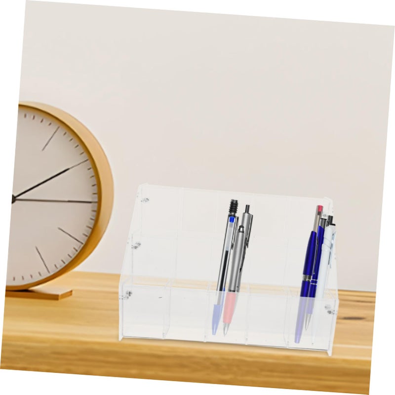 Clear Acrylic Pen Holder Display Stand Multi Compartment Desk Organizer For Gel Pens Pencils Markers - Image 5