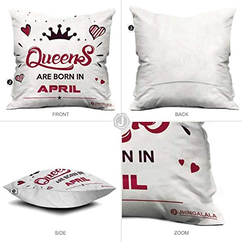 Jhingalala Jhingalala Queens are Born in April Printed Cushion Mug Key Chain Greeting Card Combo Gift Pack Gift for Sister Gift for Wife Gift for Daughter Gift for Girlfriend Gift for Mother Gift for Girls - Image 3