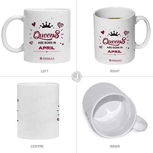 Jhingalala Jhingalala Queens are Born in April Printed Cushion Mug Key Chain Greeting Card Combo Gift Pack Gift for Sister Gift for Wife Gift for Daughter Gift for Girlfriend Gift for Mother Gift for Girls - Image 4
