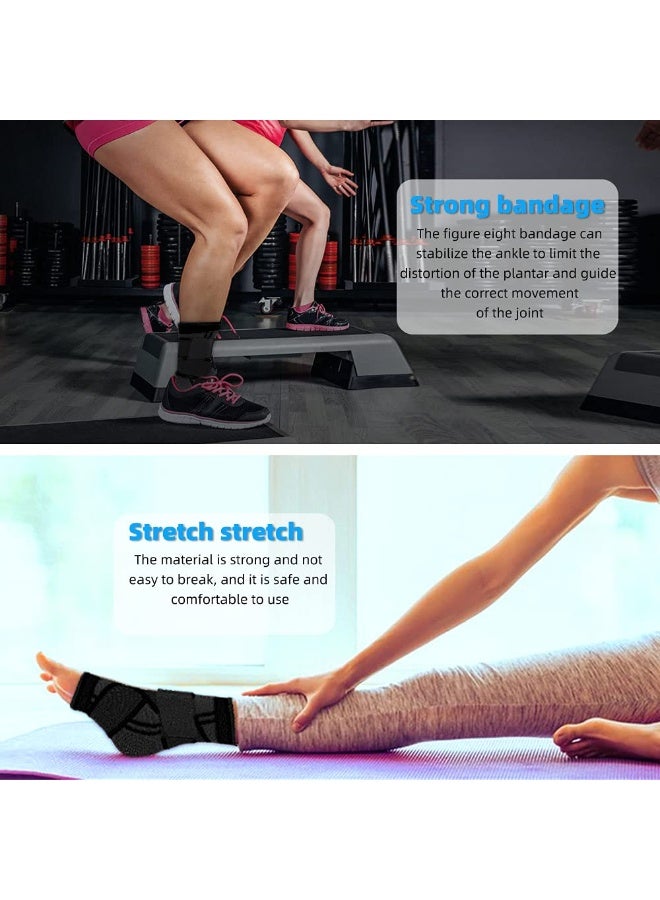 Ankle Braces, Adjustable Compression Ankle Support, Foot Stabilizer Wrap for Plantar Fasciitis & Achilles Tendonitis Recovery, Elastic Sports Bandage Socks for Men & Women for Basketball Running Gym (L) - Image 4