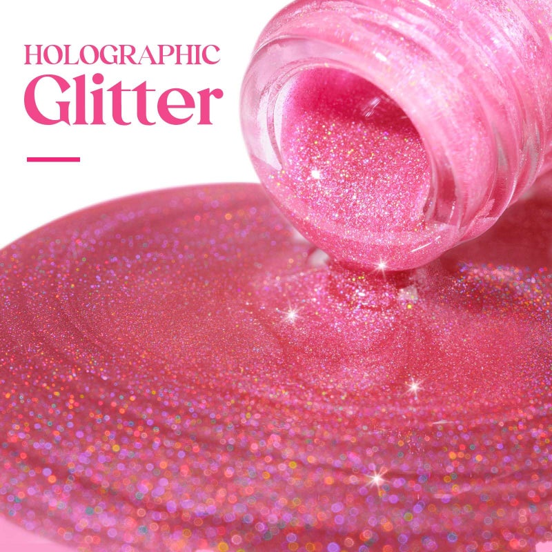MIZHSE طلاء أظافر م holographic من MIZHSE، طلاء أظافر لامع باللون الوردي، يجف بسرعة في الهواء، 15 مل، صبغة أظافر لامعة عالية، طلاء أظافر لامع قائم على الزيت، طلاء أظافر ليزر قزحي الألوان، هالة كروم، فن أظافر، صالون تجميل، مانيكير منزلي - Image 2