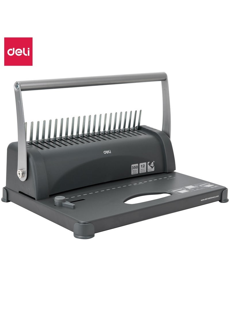 ديلي آلة تجليد Deli E3871 - مثقاب ذو 21 ثقبًا، تجليد حتى 350 صفحة، سعة ثقب 12 ورقة - Image 1