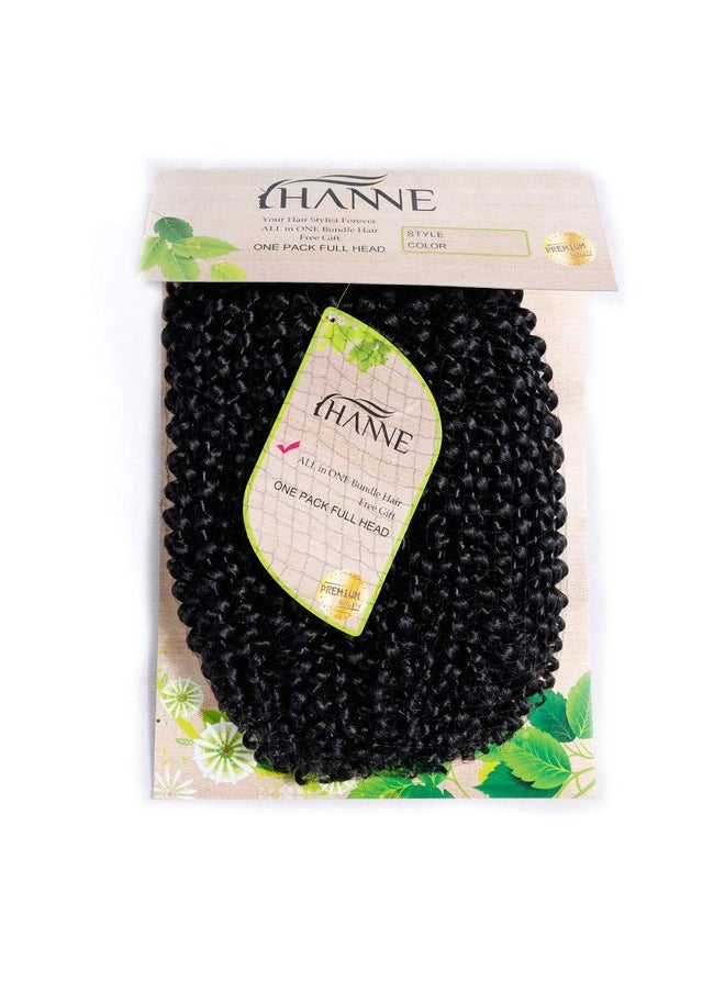 HANNE Afro Kinkys Curly Hair Braiding Curly Hair 3X Crochet Hair 12 Inches Braided Jerry Curl Synthetic Hair Extensions (Color 1B)  - Image 4