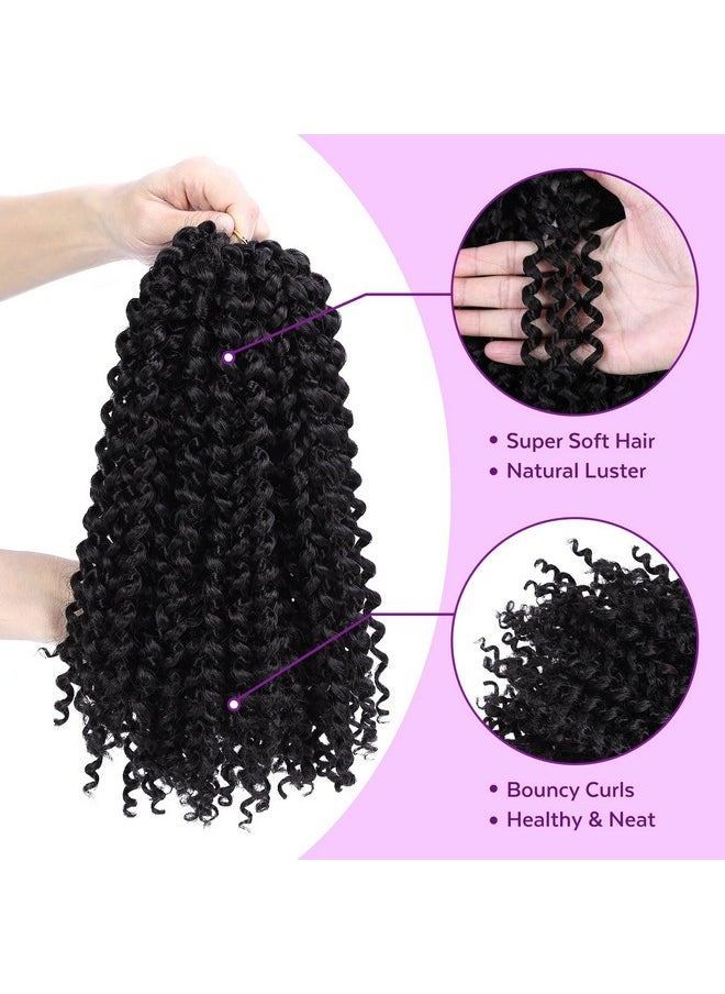 HANNE Afro Kinkys Curly Hair Braiding Curly Hair 3X Crochet Hair 12 Inches Braided Jerry Curl Synthetic Hair Extensions (Color 1B)  - Image 3
