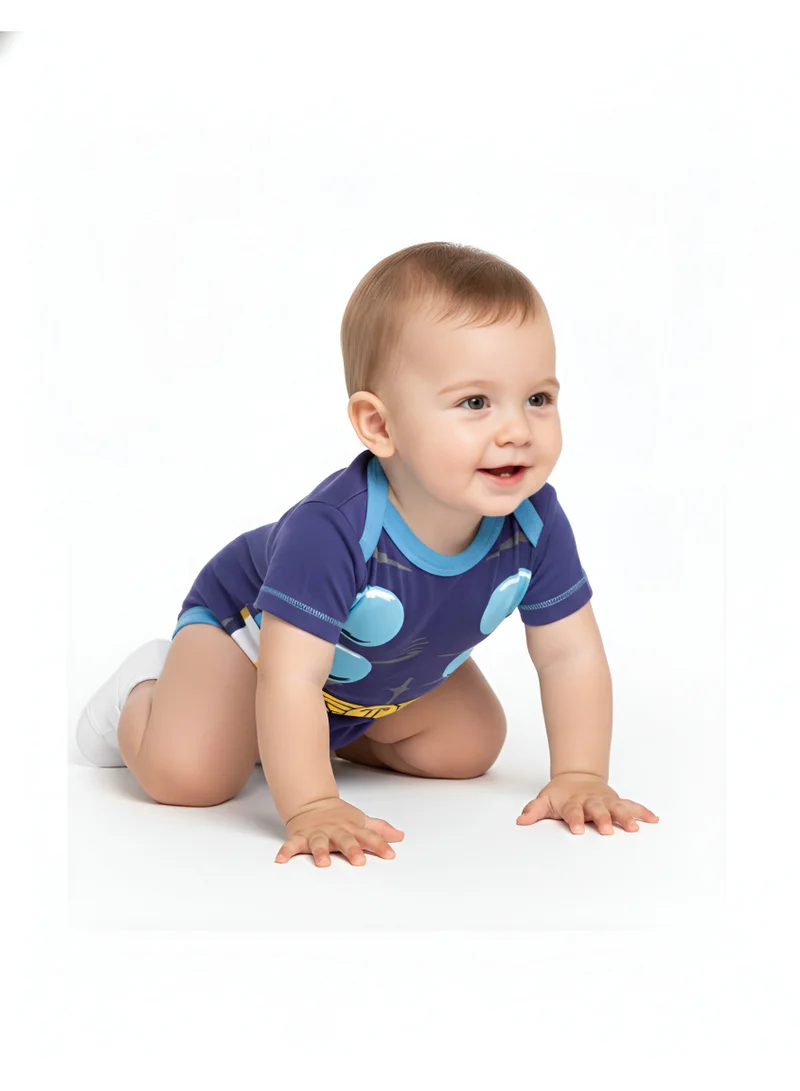 بمبىمىشى بامبيميسي أفرول أزرق ملكي مطبوع قصير الأكمام