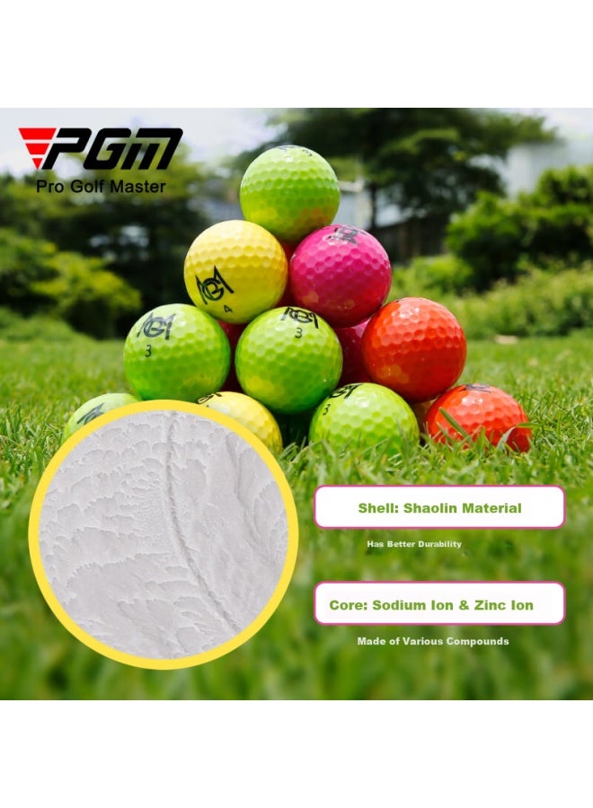 Pgm Golf Colorful Practice Balls, Double-layer Practice Balls, Golf Supplies Gift Box, 12 Balls Per Box - Image 3