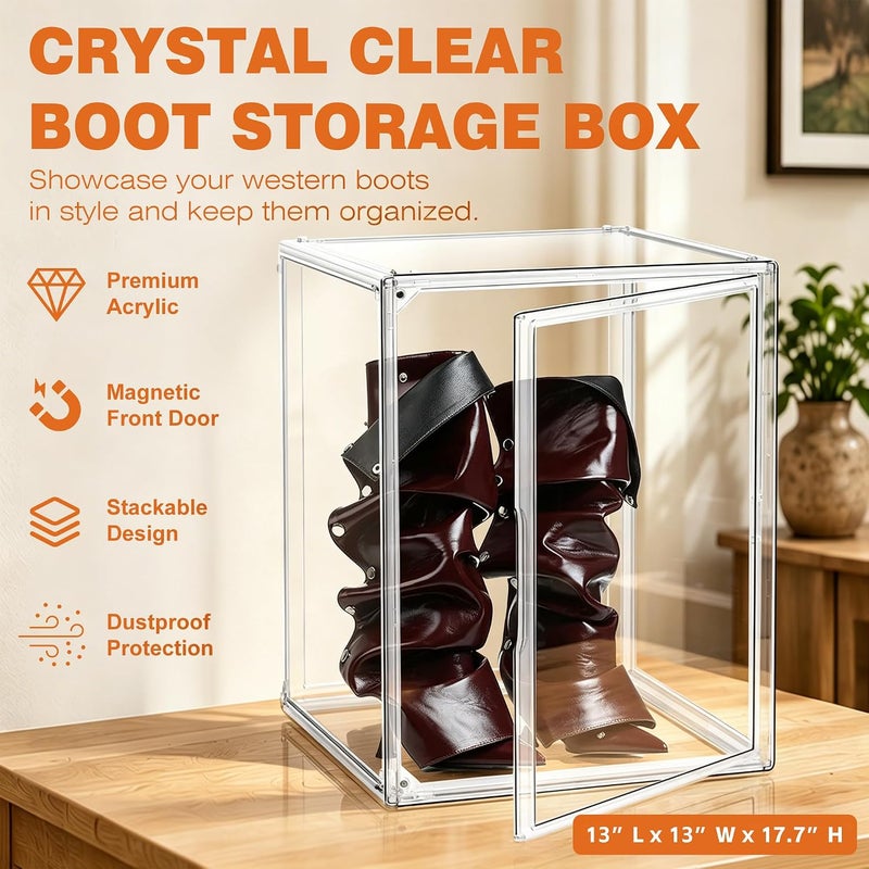 DAYOOH Extra Large Clear Storage Box for Cowboy Boots,Helmets,Large Handbag | For western style boots, motorcycle helmets, handbags, collectibles & seasonal storage while keeping everything organized - Image 5
