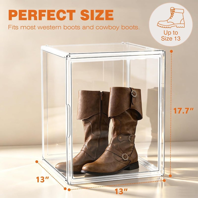 DAYOOH Extra Large Clear Storage Box for Cowboy Boots,Helmets,Large Handbag | For western style boots, motorcycle helmets, handbags, collectibles & seasonal storage while keeping everything organized - Image 3
