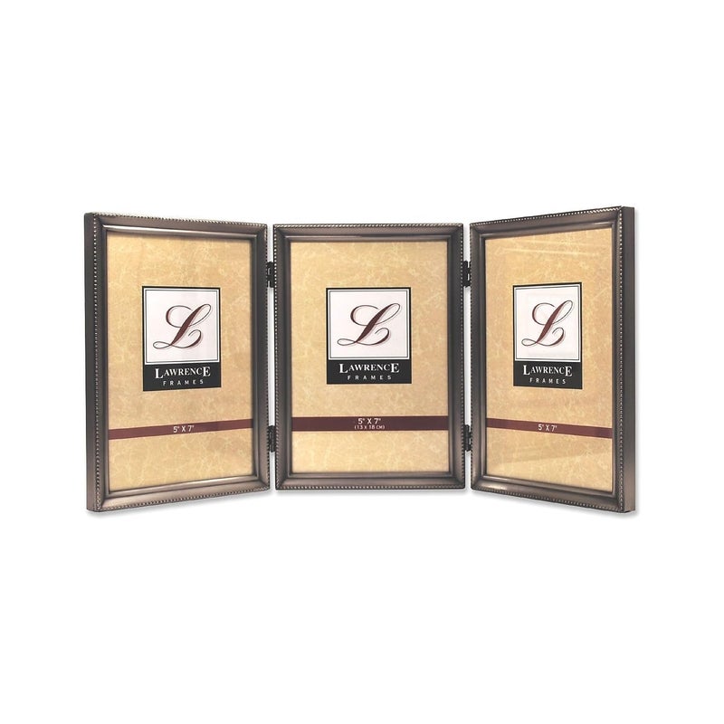 Lawrence Frames Bead Border Design, 5x7 Triple, Pewter - Image 5