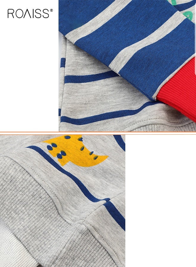roaiss Toddler Boys Stylish Sweatshirt, Crew Neck Long Sleeve Pullover with Adorable Pattern, Suitable for Daily Wear or Any Occasion - Image 4
