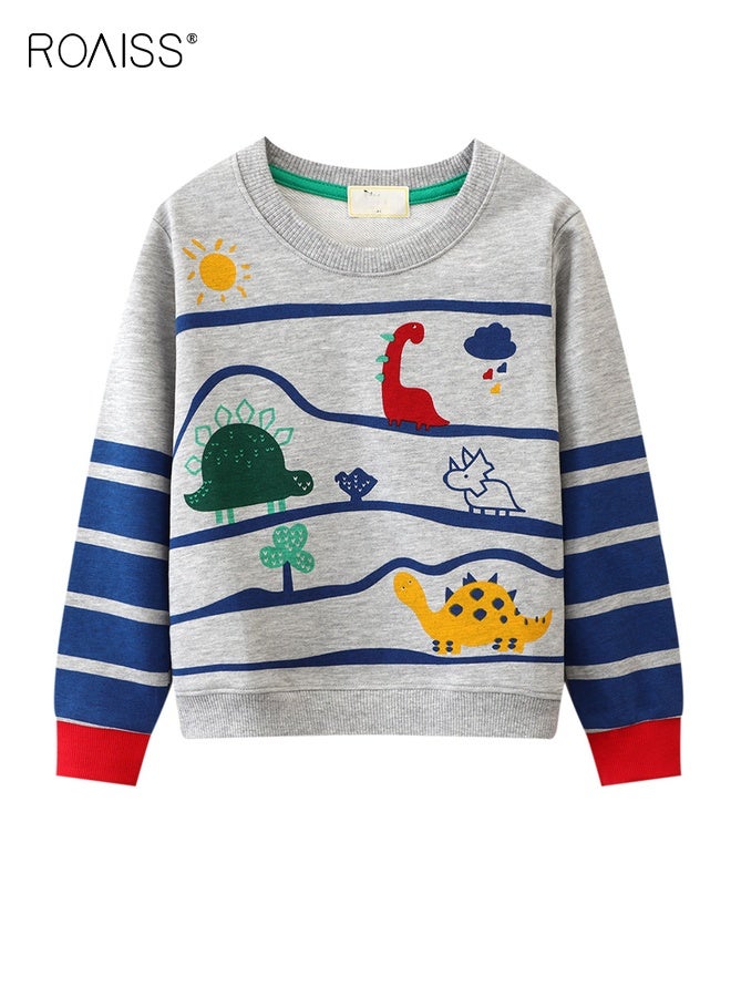 roaiss Toddler Boys Stylish Sweatshirt, Crew Neck Long Sleeve Pullover with Adorable Pattern, Suitable for Daily Wear or Any Occasion - Image 1