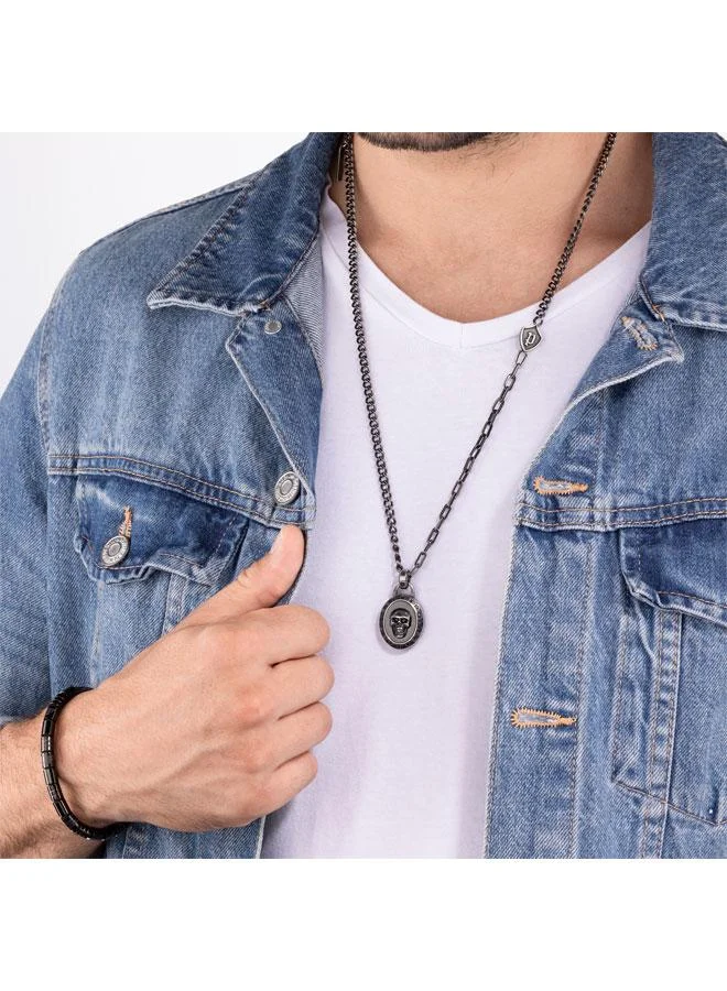 بوليس سوار حبل نايلون أسود للرجال