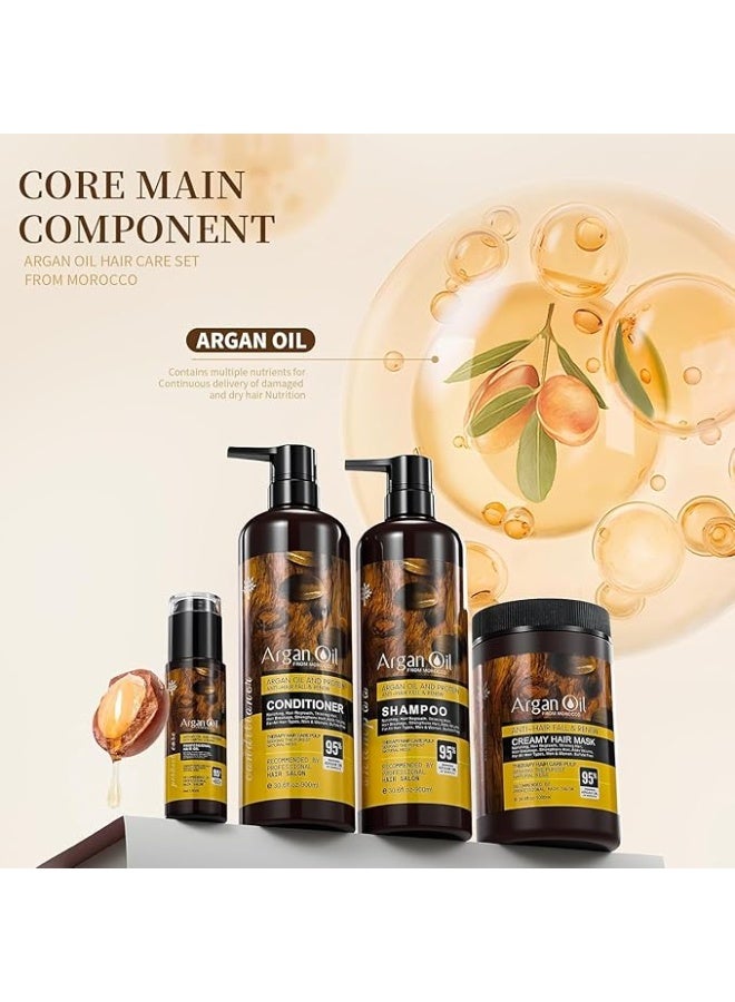 Protein queen Argan-Oil of Morocco, HAIR MASK (Anti-Hair Fall & Renewal), Sulfate Free, Perfect for Damaged, Dry, Curly, Frizzy Hair - Thickening Formula for Fine/Thin Hair, Keratine Treat for Hair. - Image 5