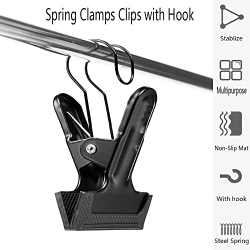 KAGYOKU Backdrop Spring Clamps With Hook- 4 Pack of 4" Heavy Duty Clips for Photography Background Stands, Woodworking & Home Improvement Projects - Image 5