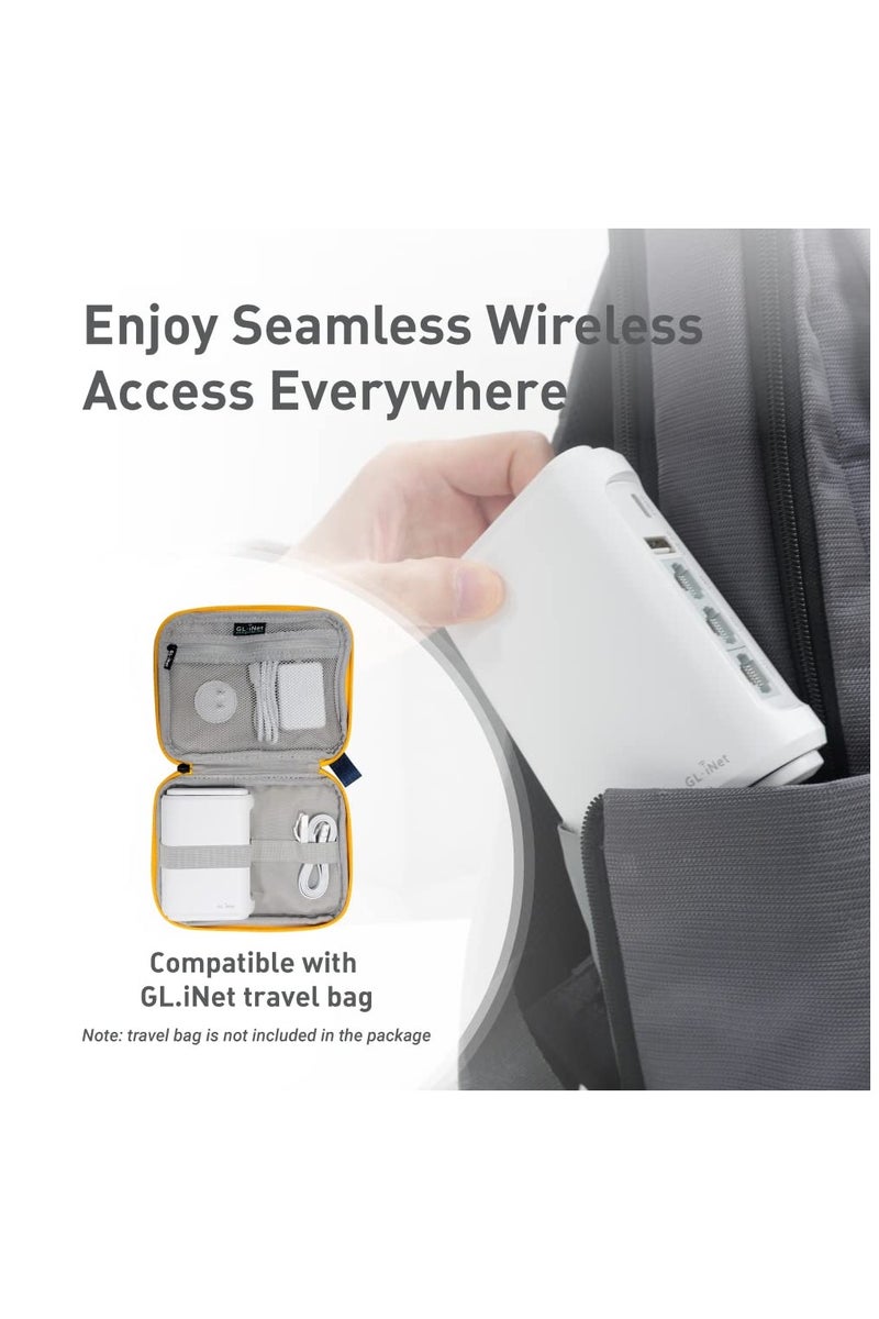 GL.iNet GL-SFT1200 (Opal) Secure Travel WiFi Router, AC1200 Dual Band Gigabit Ethernet Wireless Network, IPv6 USB 2.0, Repeater Bridge Access Point Mode, Router for Public Use, Easy Setup with Guide