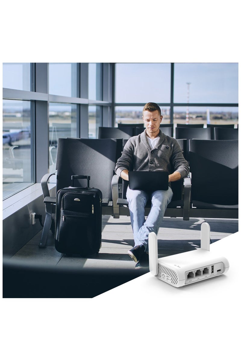 GL.iNet GL-SFT1200 (Opal) Secure Travel WiFi Router, AC1200 Dual Band Gigabit Ethernet Wireless Network, IPv6 USB 2.0, Repeater Bridge Access Point Mode, Router for Public Use, Easy Setup with Guide