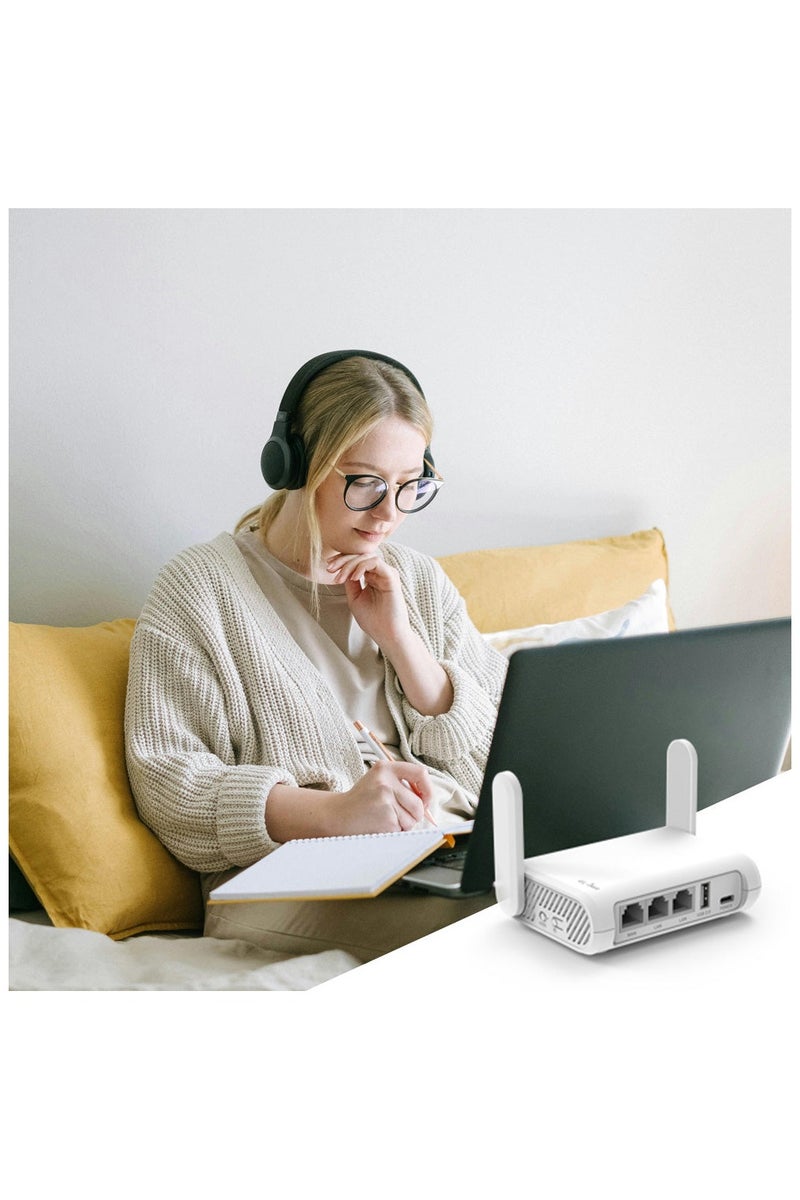 GL.iNet GL-SFT1200 (Opal) Secure Travel WiFi Router, AC1200 Dual Band Gigabit Ethernet Wireless Network, IPv6 USB 2.0, Repeater Bridge Access Point Mode, Router for Public Use, Easy Setup with Guide