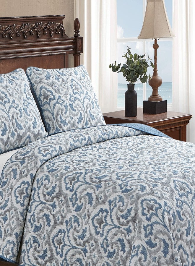 Tommy Bahama - Queen Quilt Set, Reversible Cotton Bedding with Matching Sham, Super Soft Bedding Set (Cape Verde Smoke, Queen) - Image 2