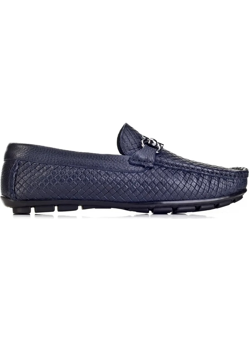 كاباني Men's Laser Detailed Loafer Casual Shoes 010M823A Navy Blue