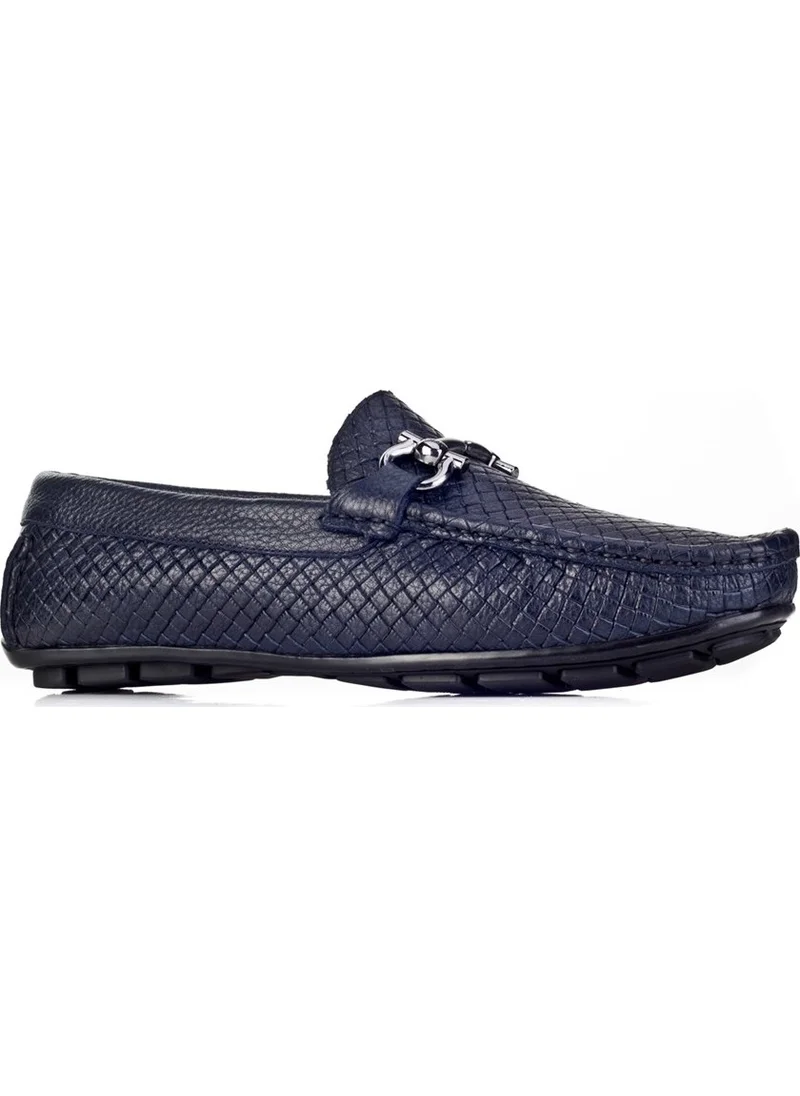 كاباني Men's Laser Detailed Loafer Casual Shoes 010M823A Navy Blue