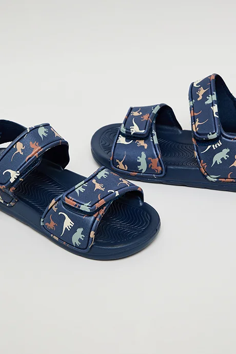 R&B Printed Velcro Sandals