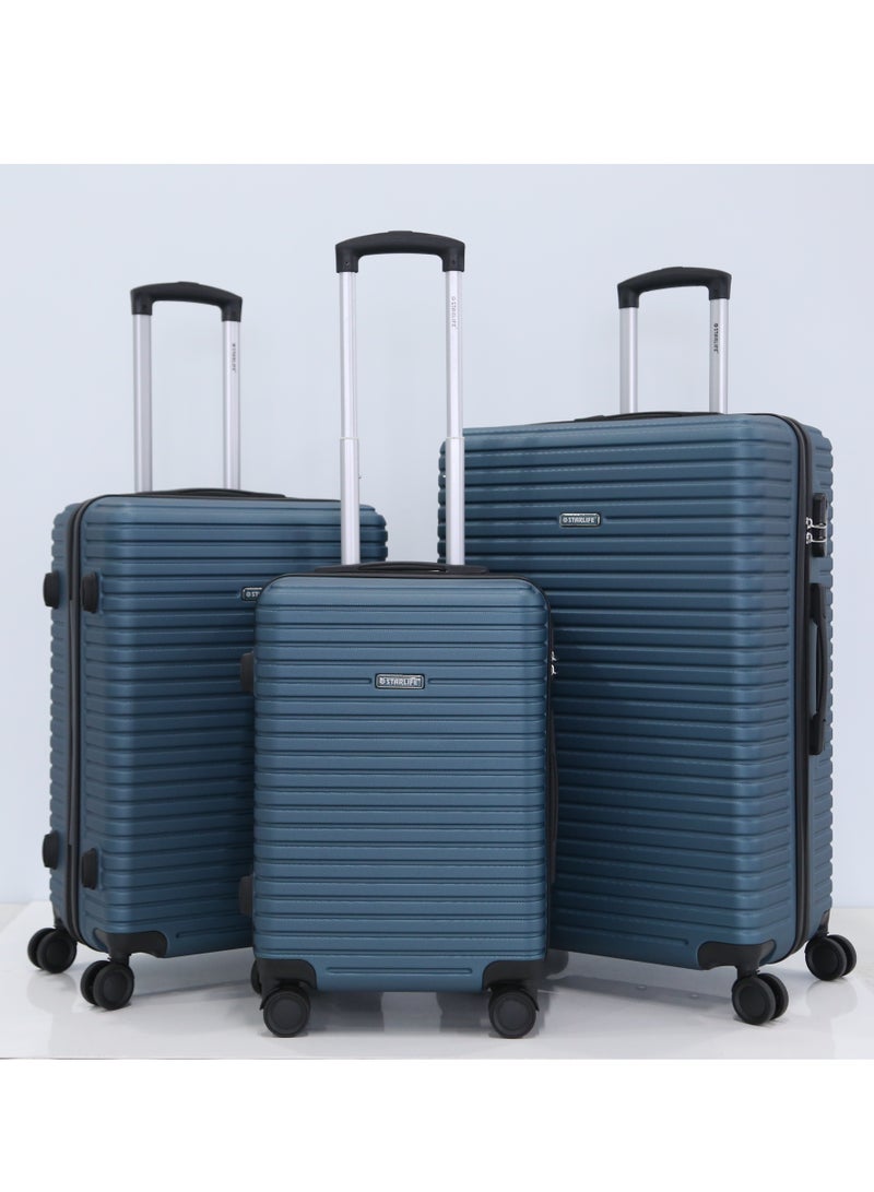 STARLIFE 3 Piece ABS Hard side Trolley Luggage Set Spinner Wheels with Number Lock - Image 1