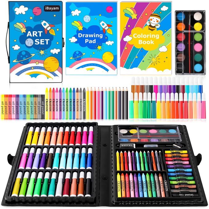 iBayam Art Supplies, 149-Pack Drawing Kit Painting Art Set Art Kits Gifts Box, Arts and Crafts for Kids Girls Boys, with Coloring Book, Crayons, Pastels, Pencils, Watercolor Pens & Cakes - Image 1